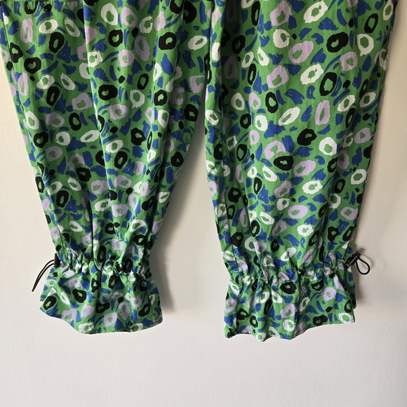 Diane Von Furstenberg x Target Nylon Green Utility Jazz Dot Cargo Pants Medium - Picture 11 of 15
